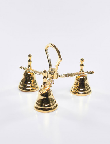 Campanello liturgico a tre suoni dorato