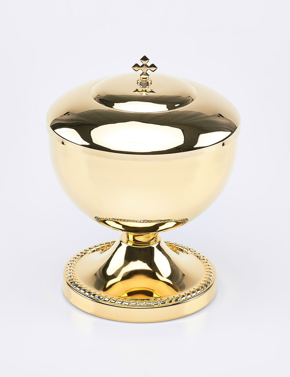 Pisside liturgica bassa in oro con...