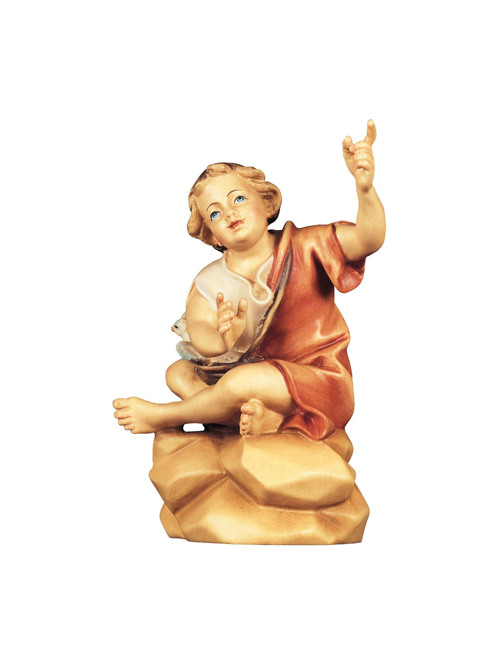 Personaggio bambino seduto al falò...