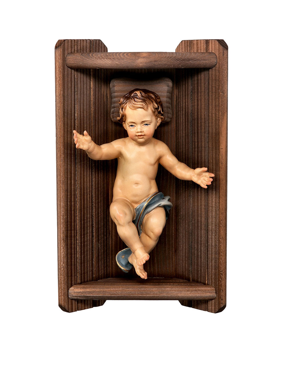 FADEDA Gesù bambino con camicia/altezza: 5 cm/dipinta a mano/figurine presepe fedeli ai dettagli, decorazione da tavolo di Natale accessori presepe