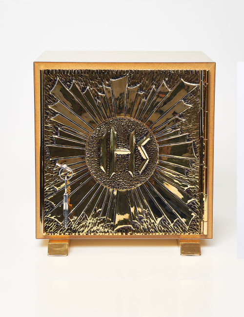 Tabernacoli in oro con porticina IHS in ottone dorato