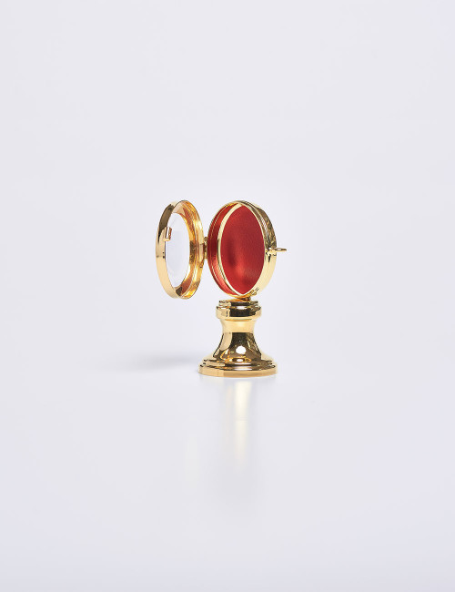 Reliquiario piccolo in ottone dorato