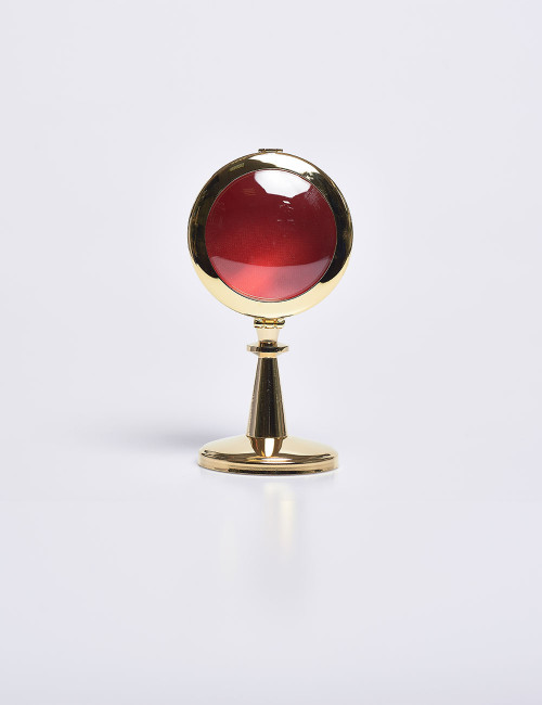 Reliquiario in ottone dorato