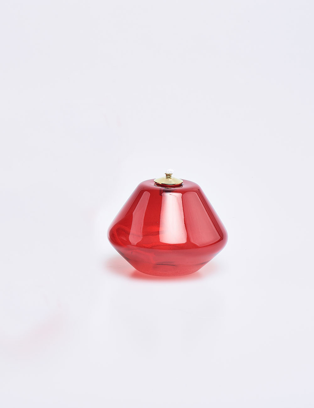 Lampada rossa in vetro per cera liquida