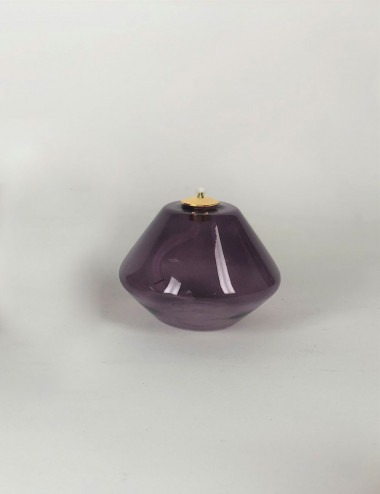 Lampada viola in vetro per cera liquida