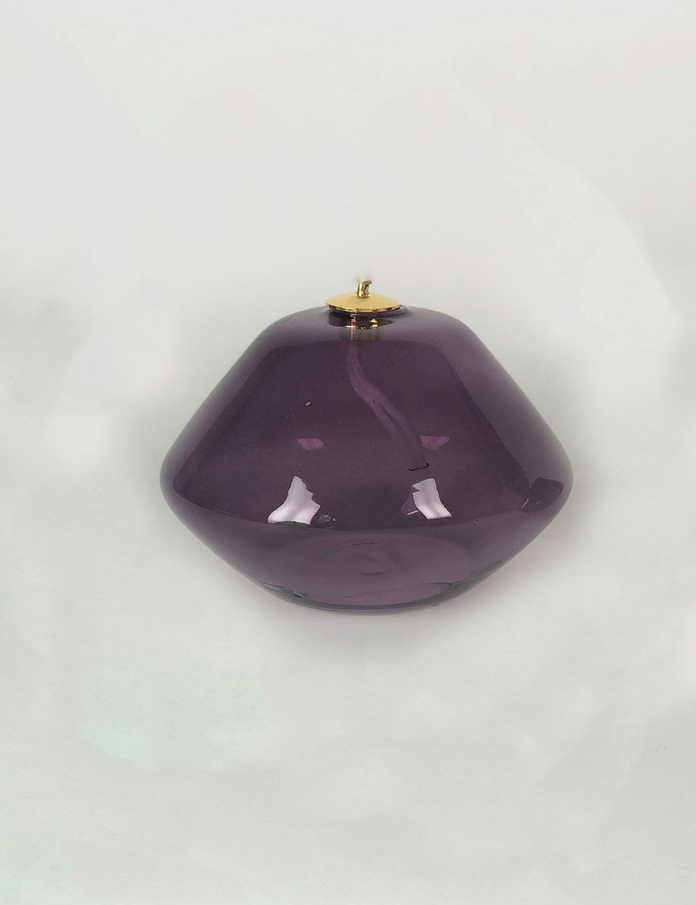 Lampada viola in vetro per cera...