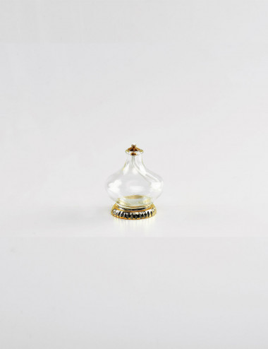 Lampada con base in oro modello Cipollina in vetro trasparente