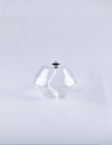 Lampada bianca in vetro per cera liquida