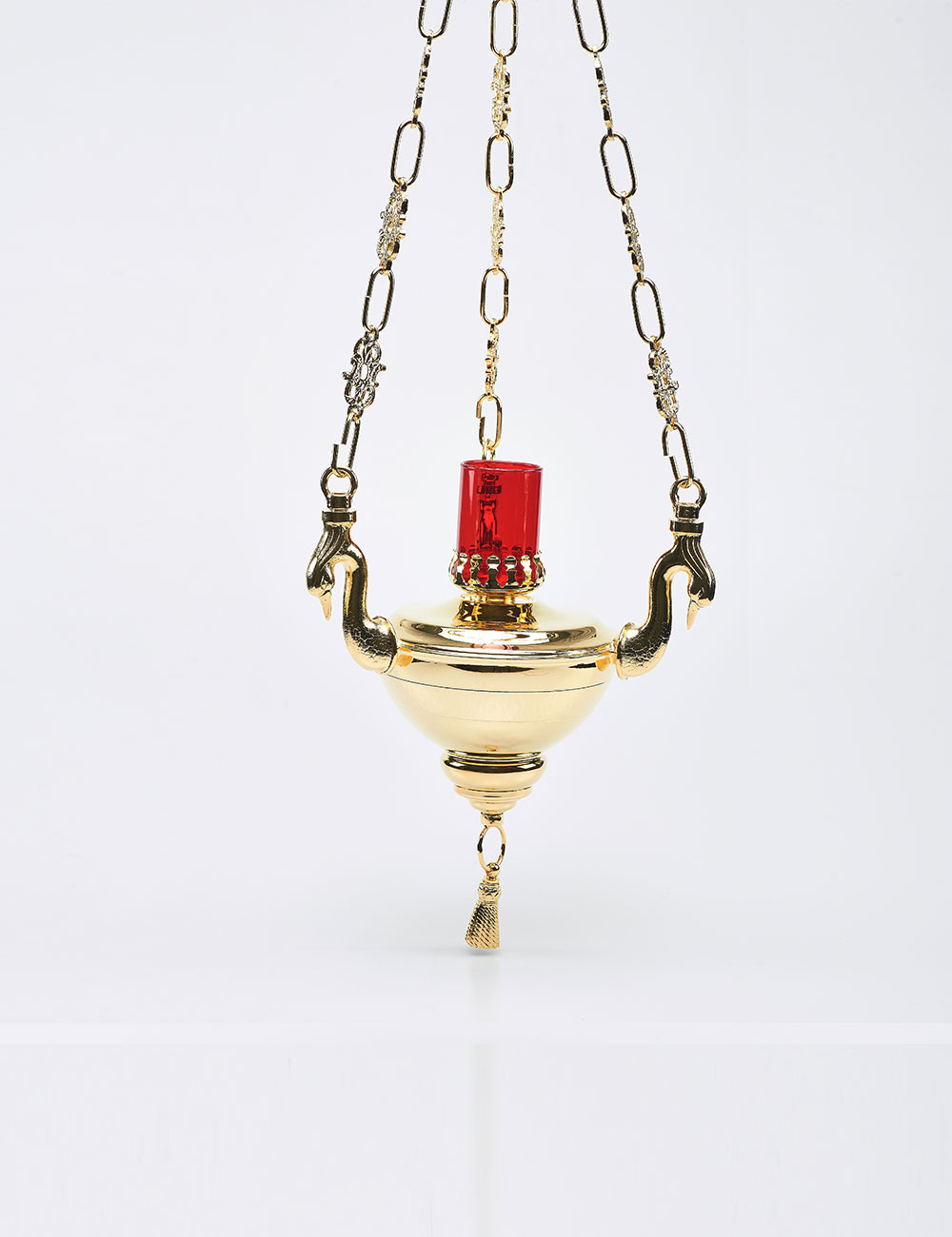 Lucerna modello con cigni  dorata di...