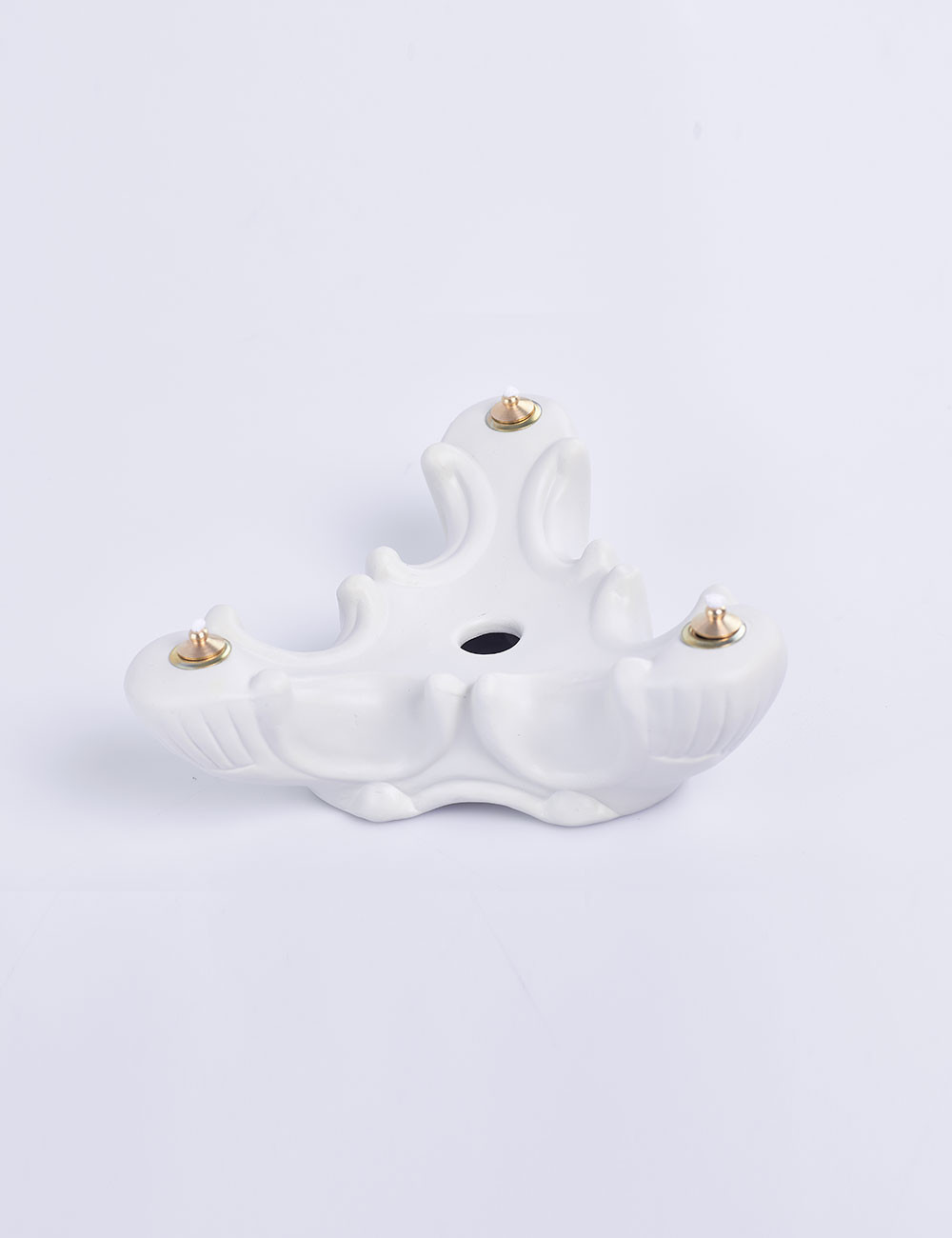 Lampada in porcellana a tre lumi color avorio