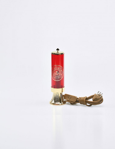 Lampada elettrica con base dorata