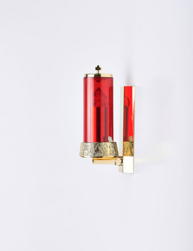 Lampada elettrica per parete con base martellata