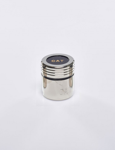 Vasetto per olio unzione catecumenale per battesimo CAT argentato