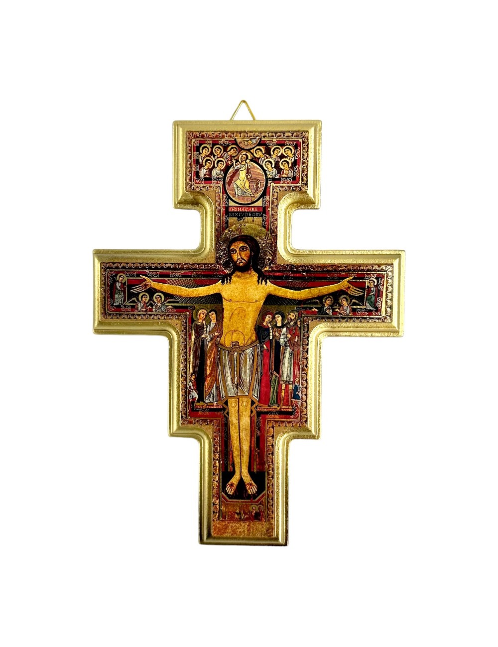 Crocifisso San Damiano Assisi in legno dorato