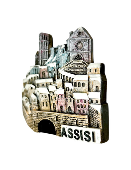 Calamita Basilica San Francesco e Città di Assisi Innevata in Resina