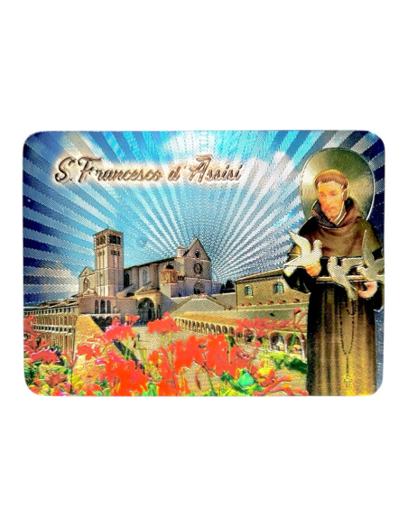Calamita San Francesco e Basilica con Colombe Paesaggio Primaverile