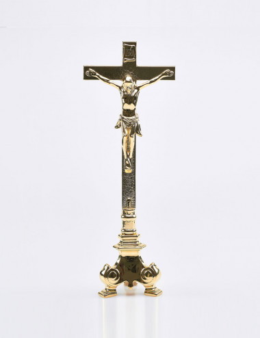 Crocifisso per altare altare stile barocco dorato