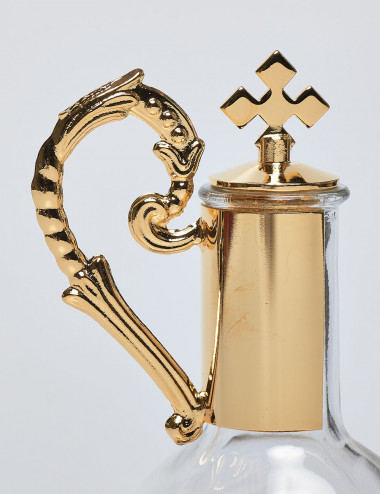 Set ampolle per altare con magnete e piattino dorato 2